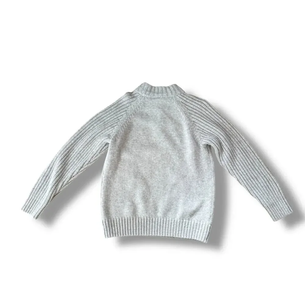 Gymboree Gray Half-Zip Sweater with Ribbed Knit Star Brights M 7-8